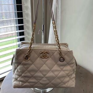 Chanel CC Quilted Lambskin Tote